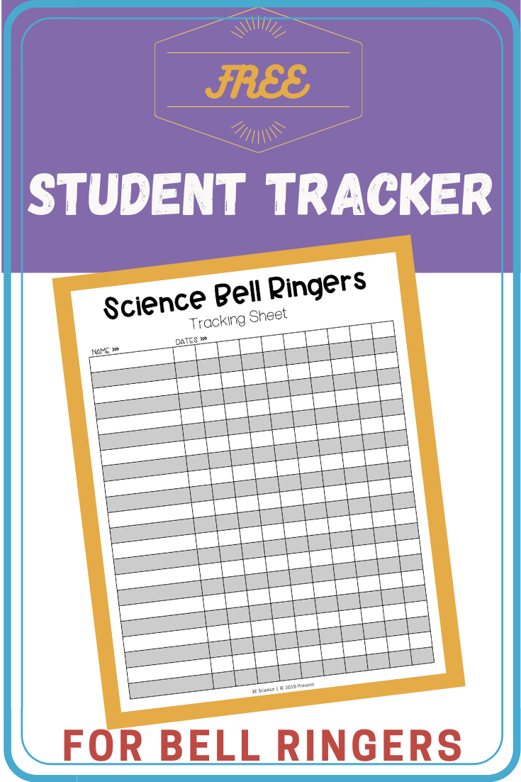 free student tracking sheet for science bell ringers